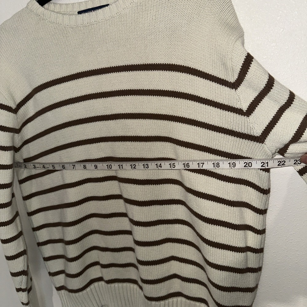 Brandy Melville Women's Brianna‎ Thin Stripe Cotton Sweater LB3 Ivory Size - Picture 7 of 11